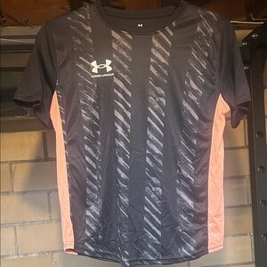 Under Armour Black and Orange Striped Tee